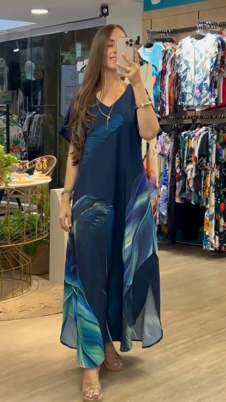 Bohemian V Neck Floral Maxi Dress