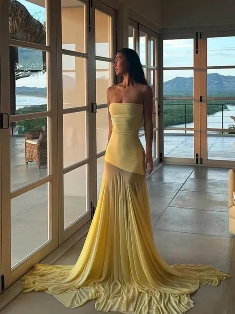 Mystic Mesh Strapless Dress