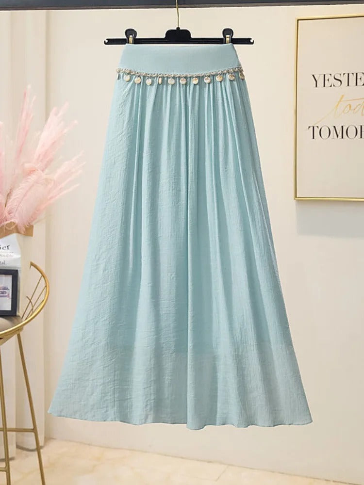 Bohemian Grace High-Waist Maxi Skirt
