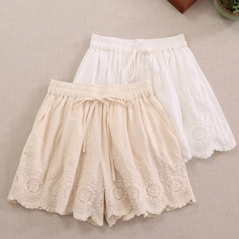 Sweet Mori Girl Embroidered Shorts