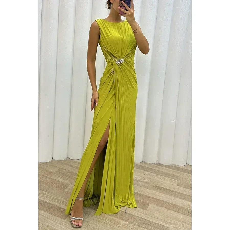 Elegant Sleeveless Slim Empire Dress