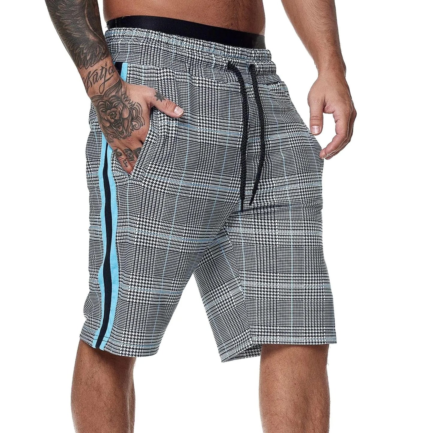 British Style High Waist Grid Shorts