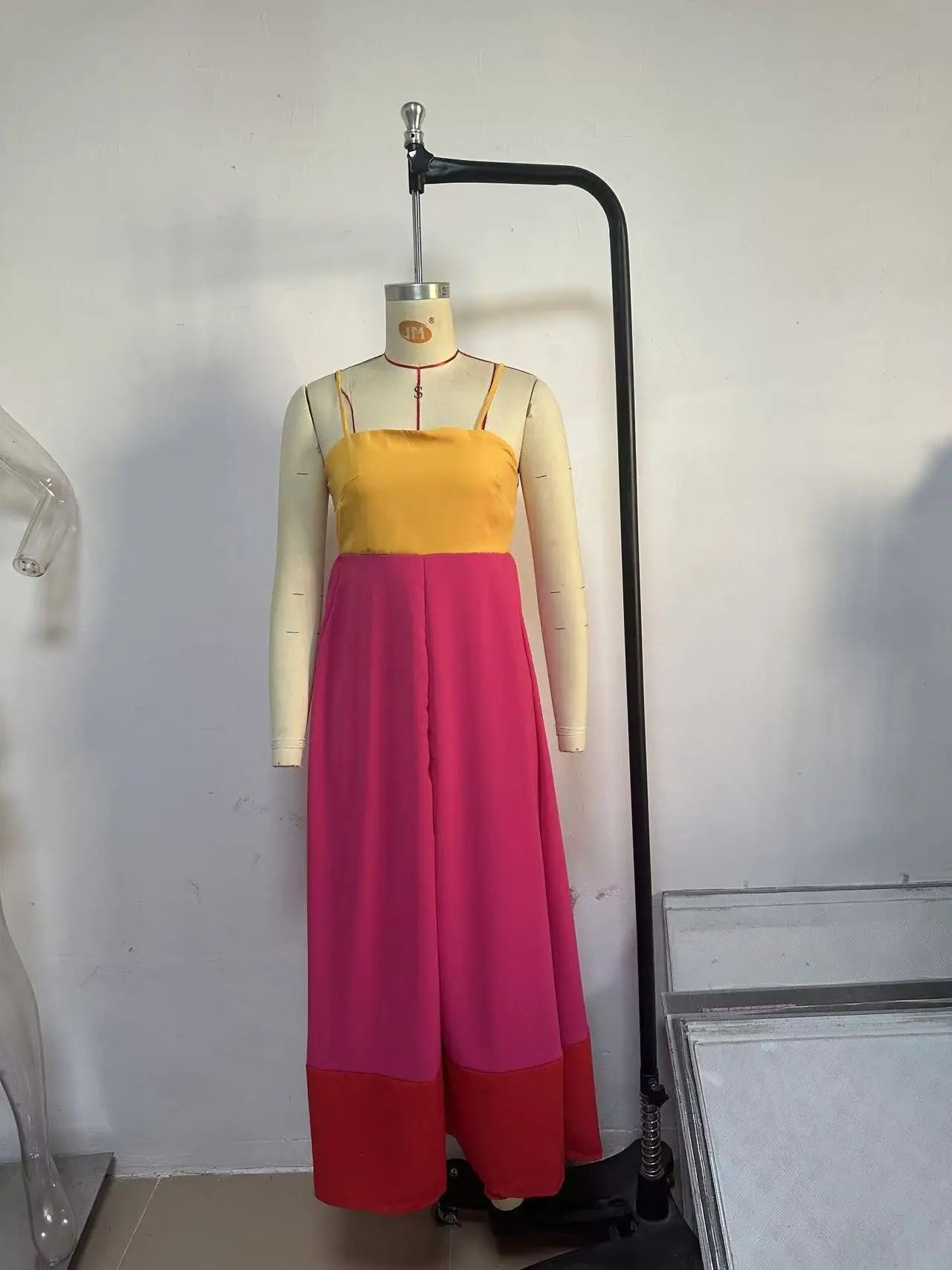 Seaside Glow Colorblock Suspender Dress