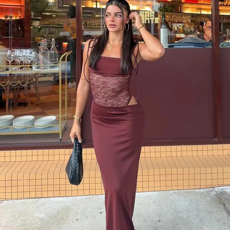 Tuularose Lace Backless Maxi Dress