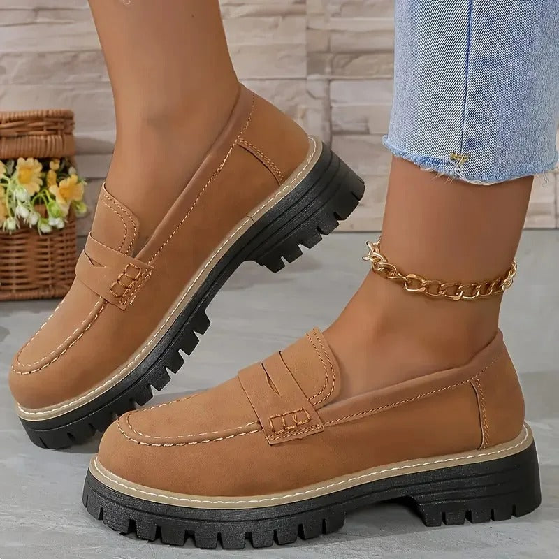 Retro Charm British Thick Heel Sandals