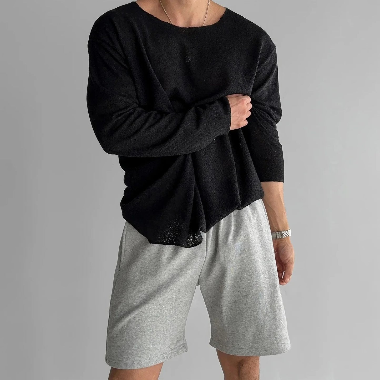 Sun Shield Men's Knitted Long Sleeve Tee