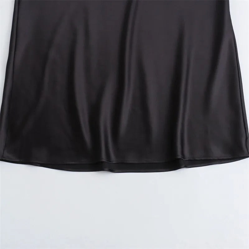 Satin Glow Summer Evening Dress