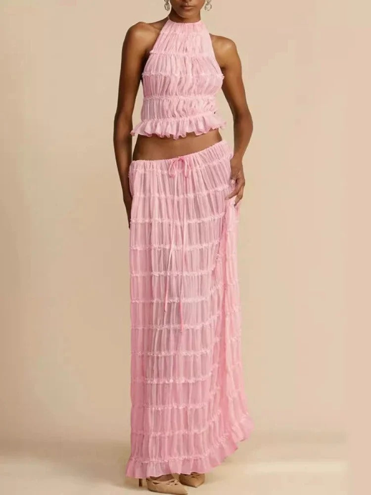 Halter Neck Skirt Set