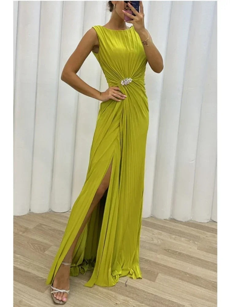 Elegant Sleeveless Slim Empire Dress