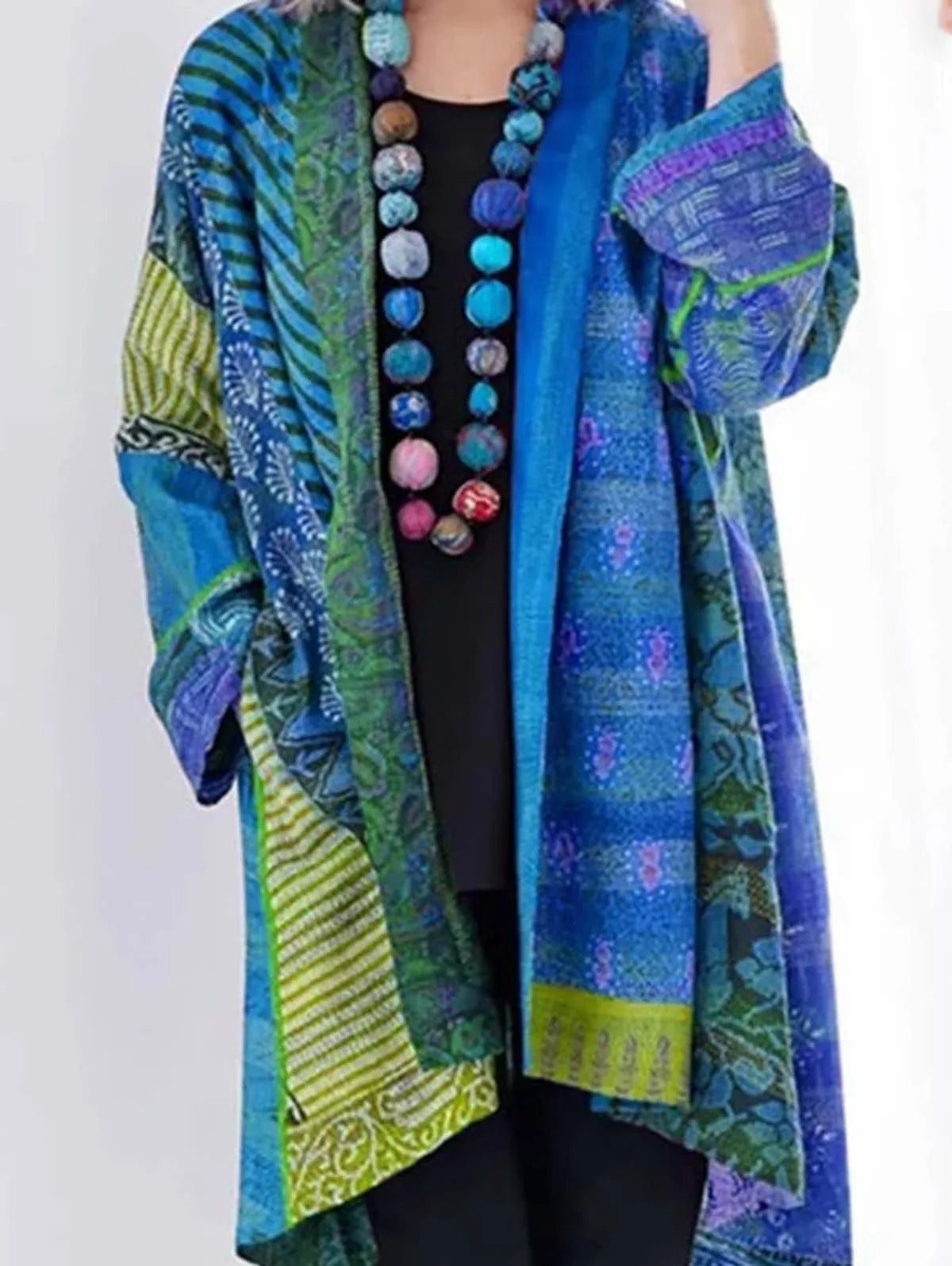 Tribal Print Oversized Y2K Cardigan for Women