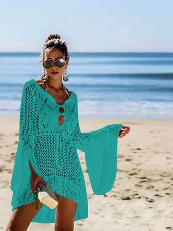 Mesh Knit Bikini Cover-Up Dress