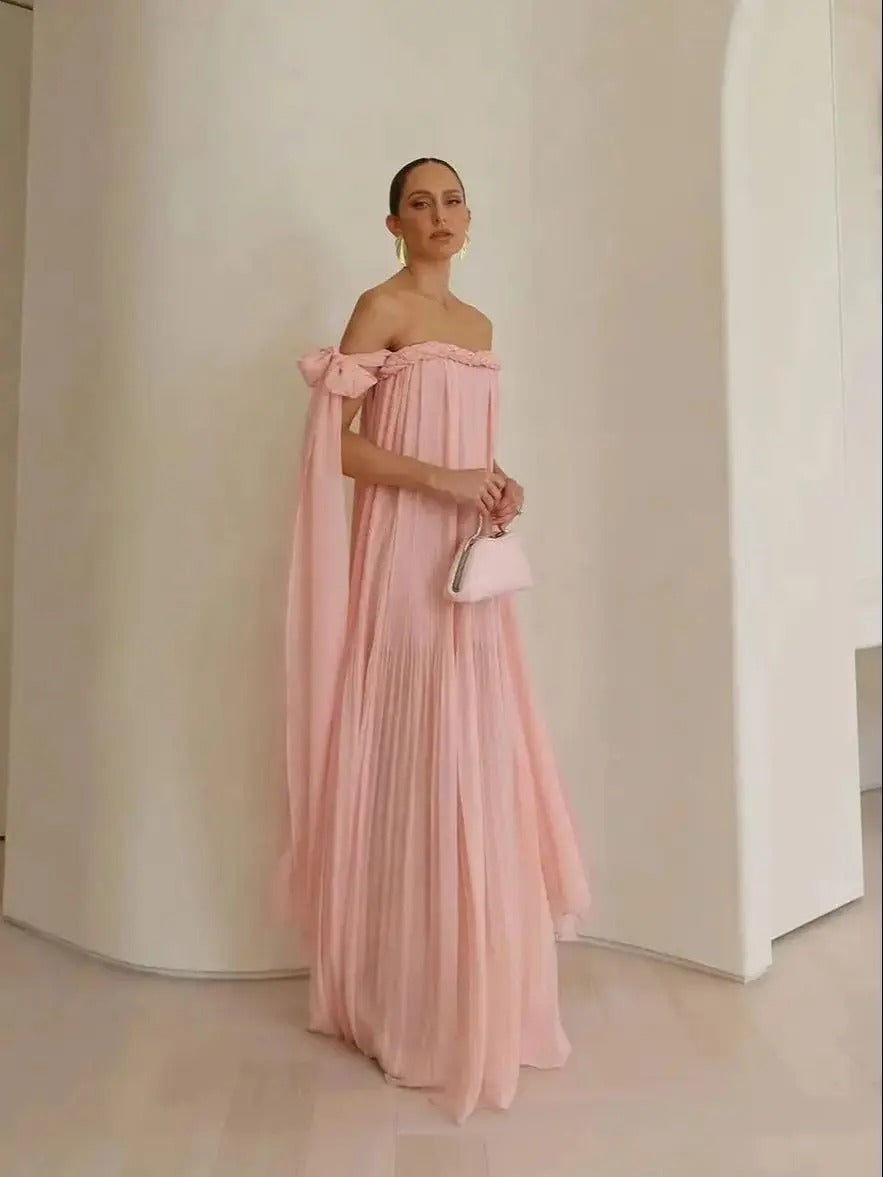 Braided Elegance Off-Shoulder Maxi