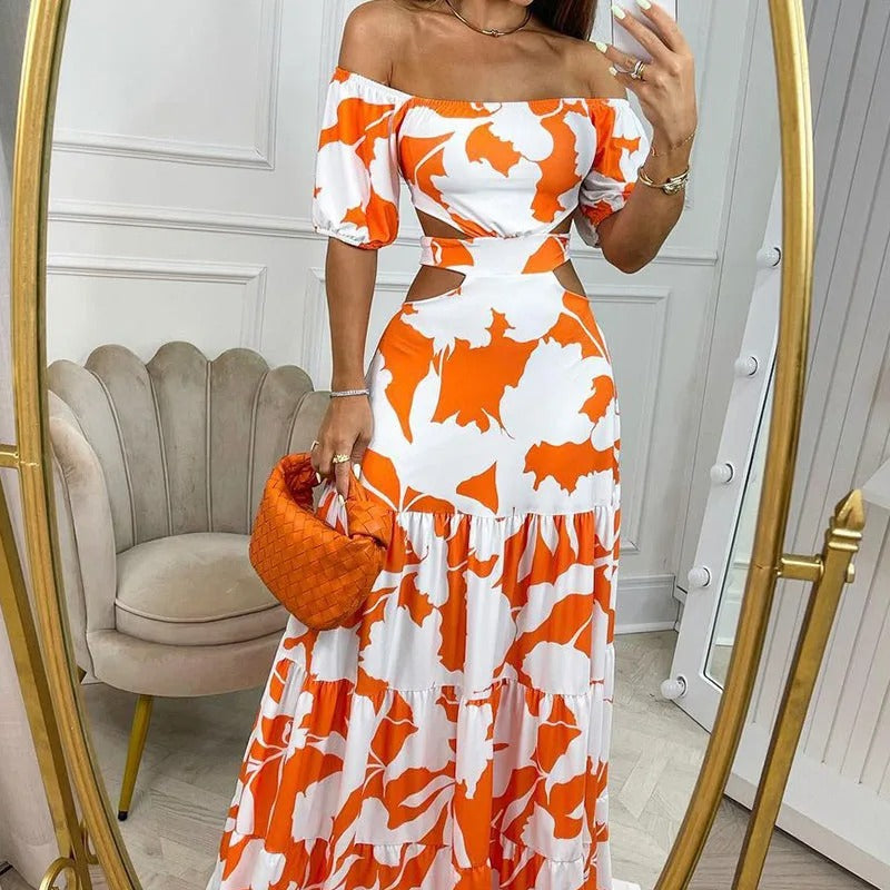 Chic Hollow Lace-Up Swing Dress