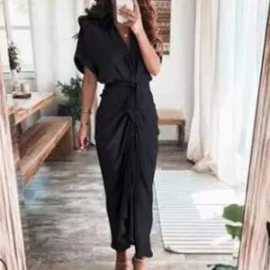 Boho Print Irregular Pleat Summer Dress