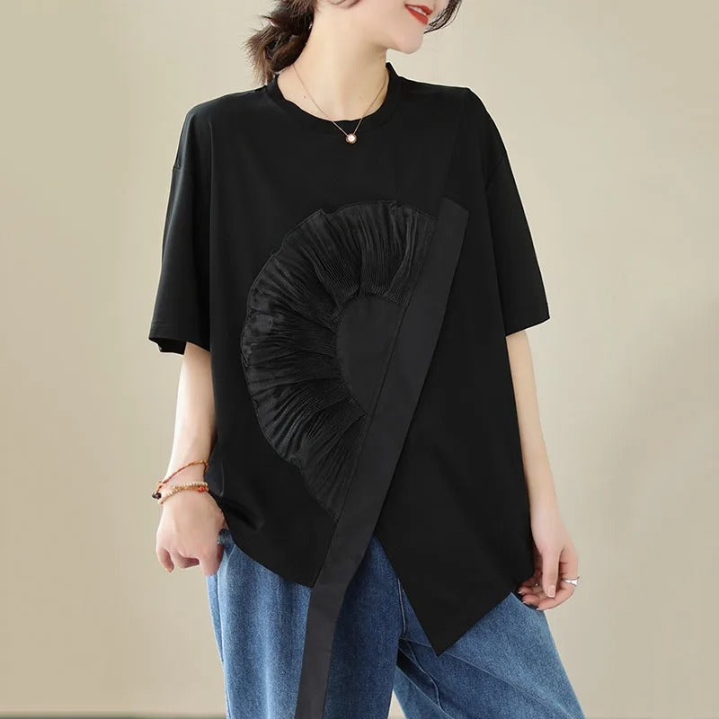 Ruffle Charm Loose Tee