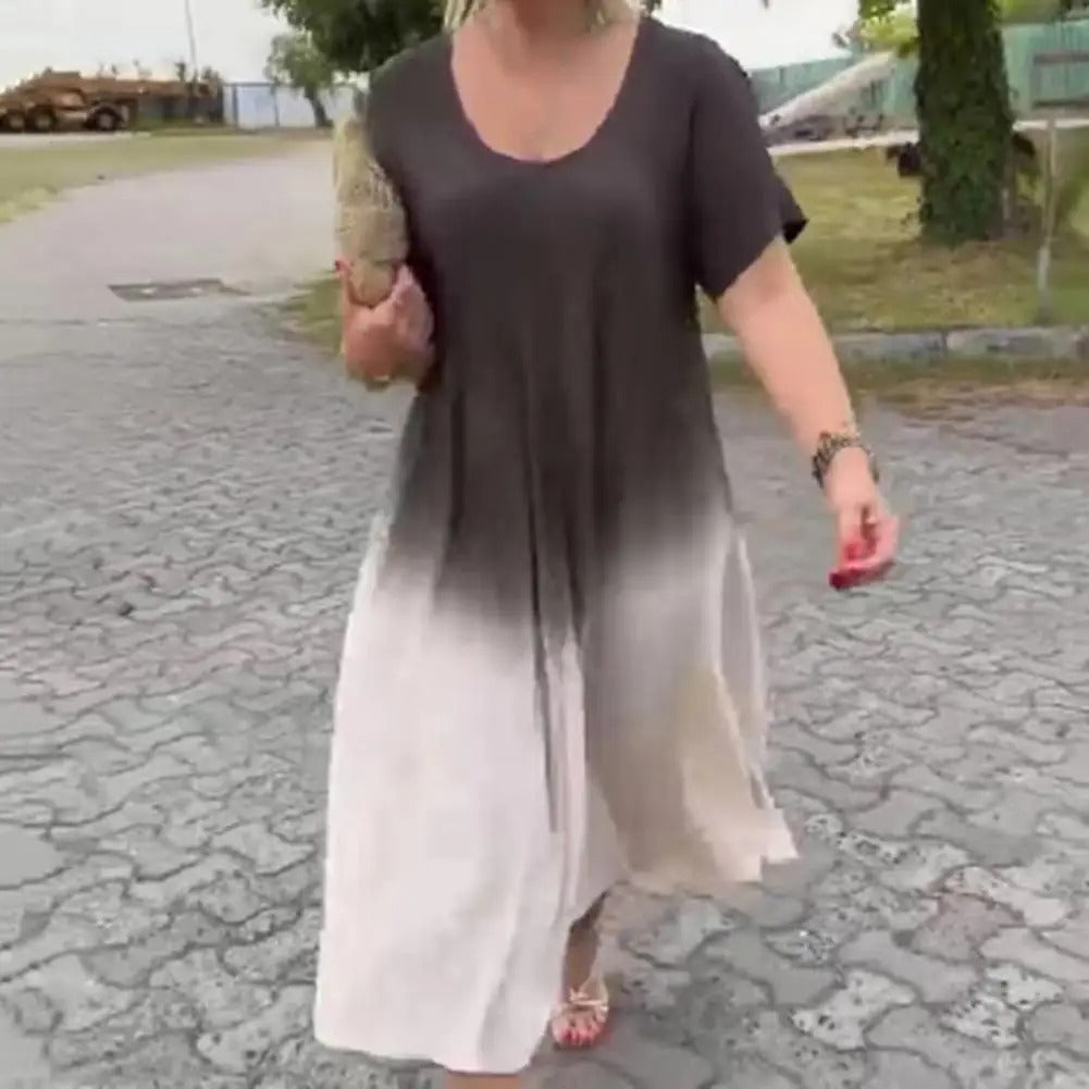 Luxe Flow Gradient Casual Dress