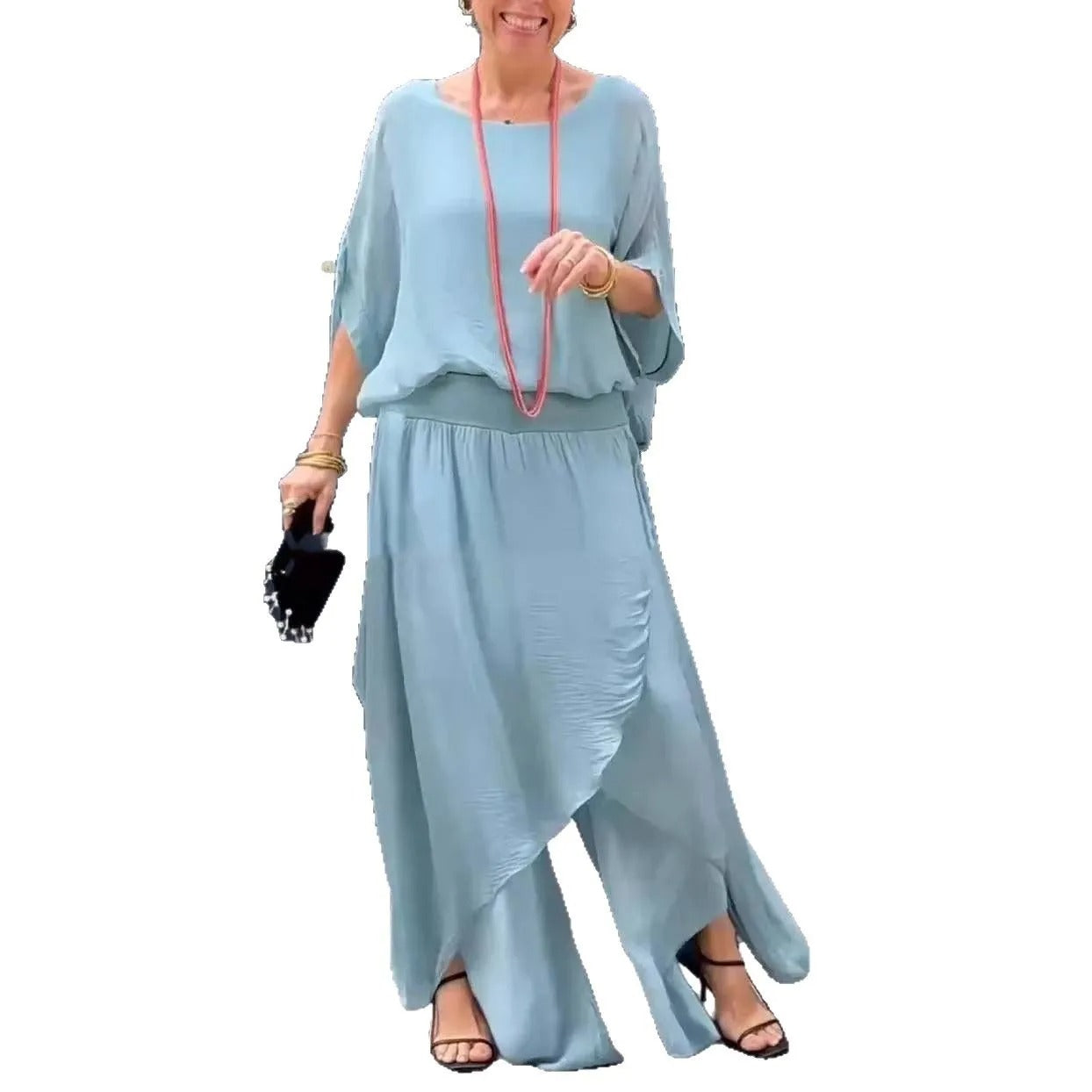 Graceful Flow Chiffon Pant Set