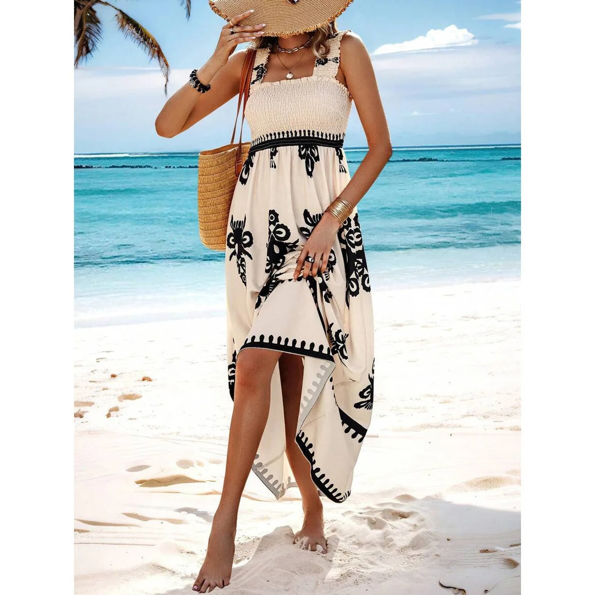 Sunlit Breeze Backless Dress