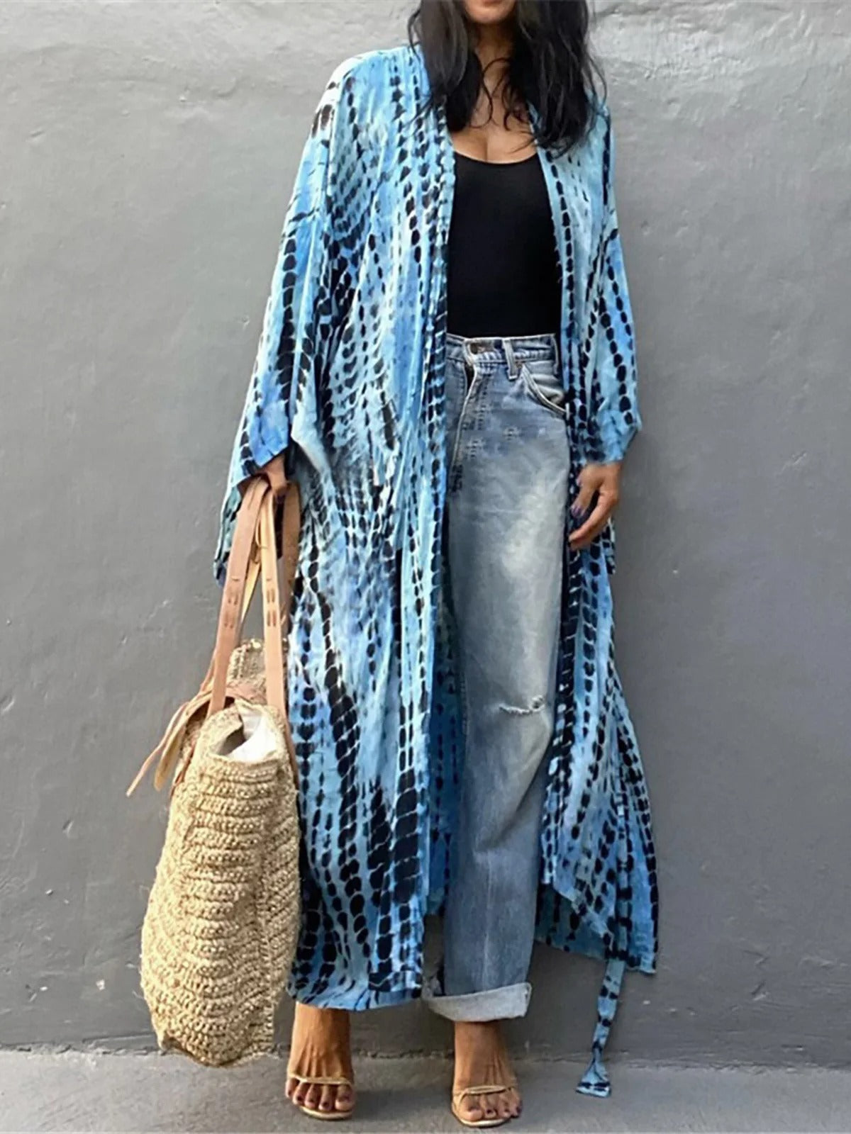 Printed Belted Beach Cover