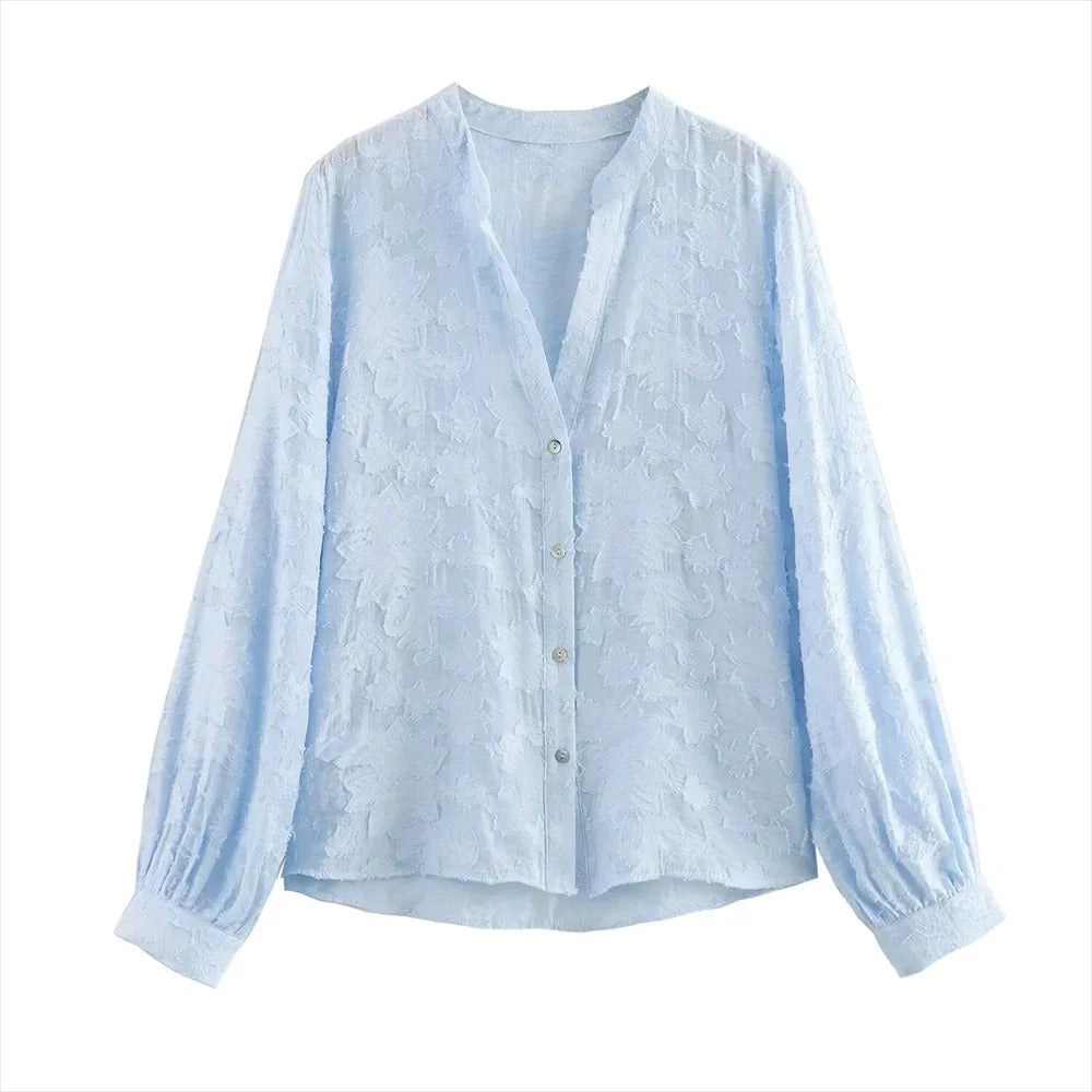Elegant Floral V-Neck Summer Top