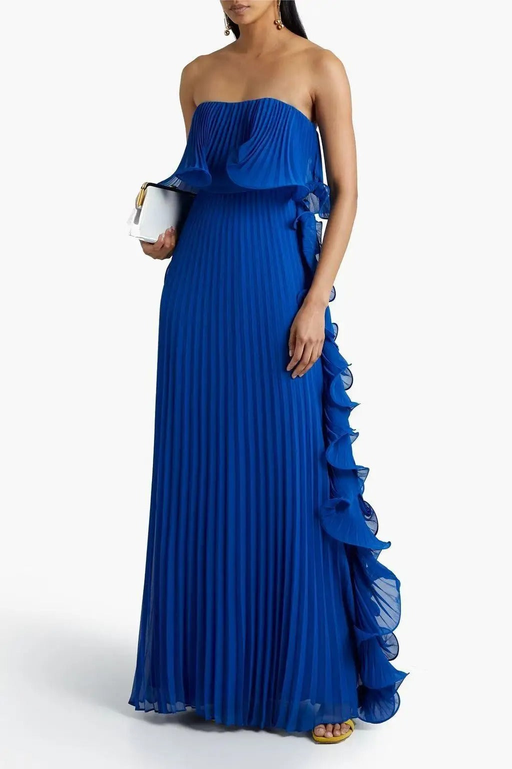 Sunset Breeze Pleated Chiffon Dress