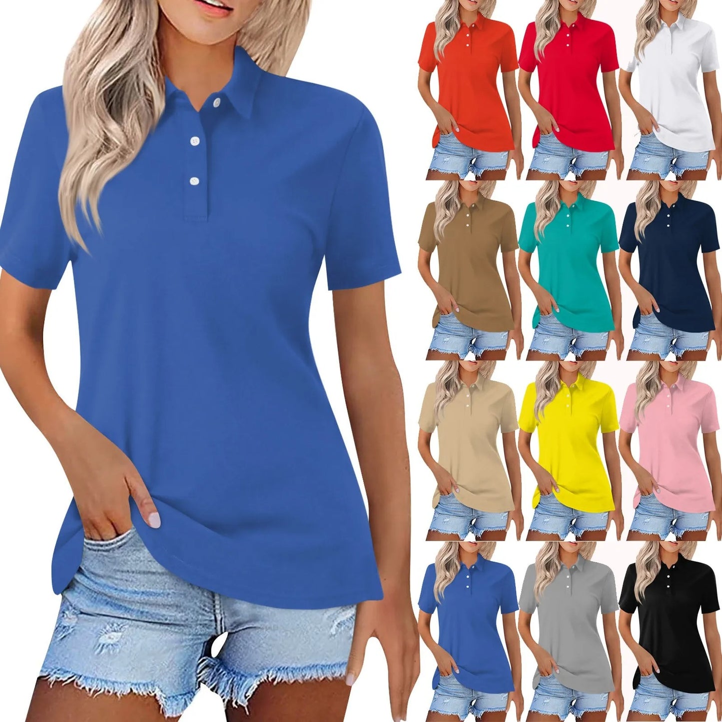 Breeze Fit Unisex V-Neck Button Tee