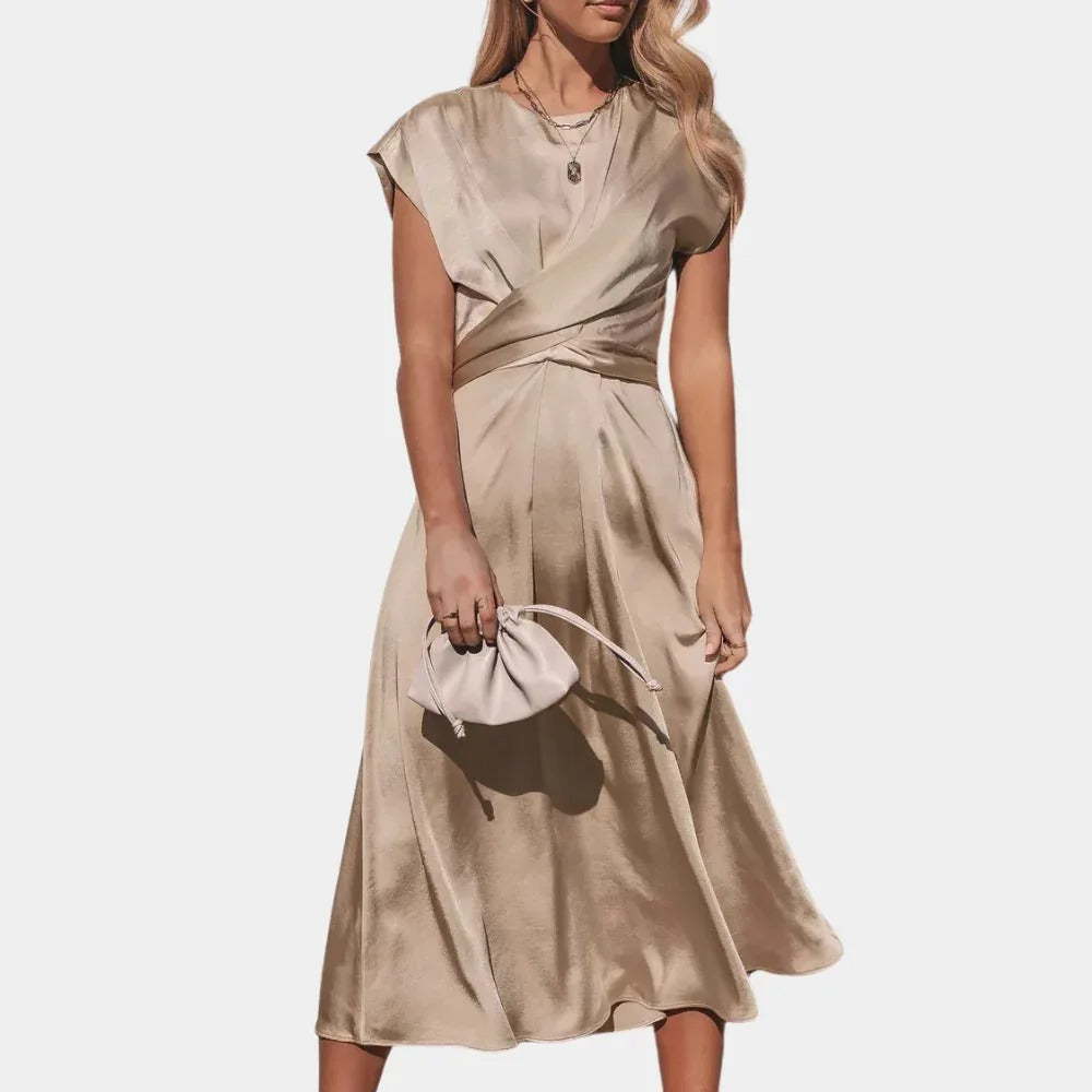 Satin Elegance Lace-Up Party Dress