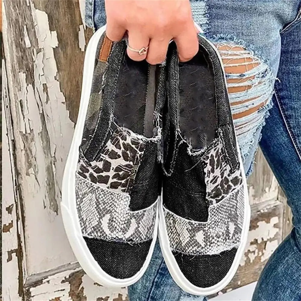 Leopard Canvas Spring Flats