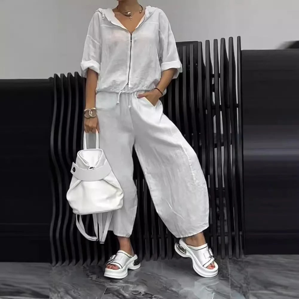 Casual Cotton Linen Two-Piece Set