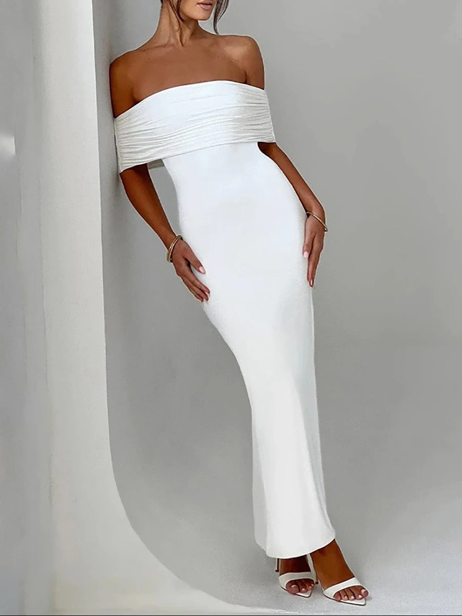 Sexy Strapless Backless Bodycon Maxi