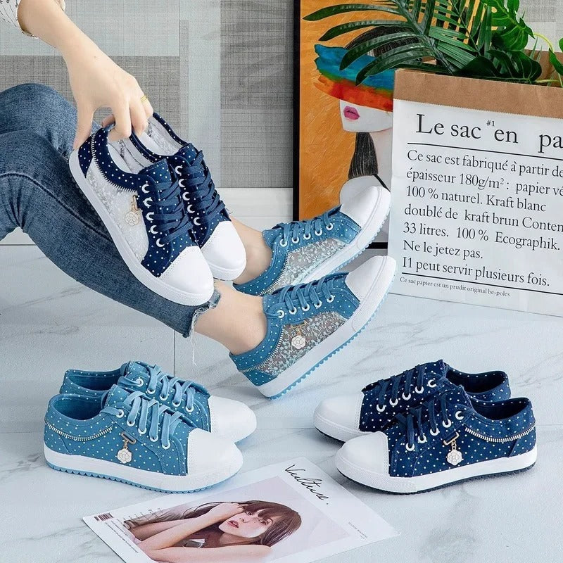 Breezy Mesh Denim Flats