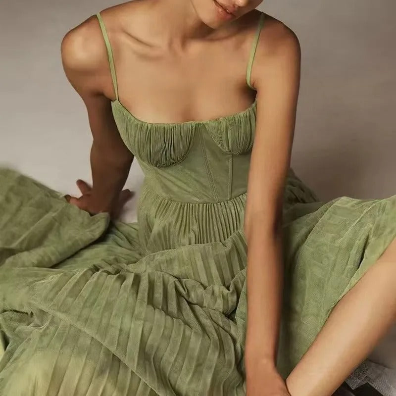 Sexy Strapless Pleated A-Line Dress