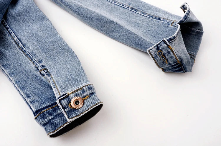 Embroidered Denim Bomber Jacket