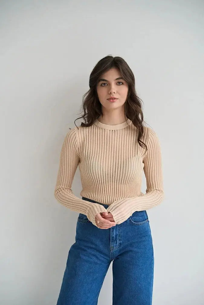 Luxe Sheer Striped Mesh Party Top