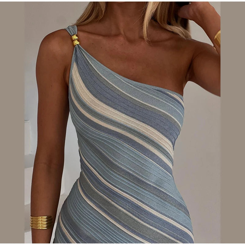 Tropical Glow One-Shoulder Dress