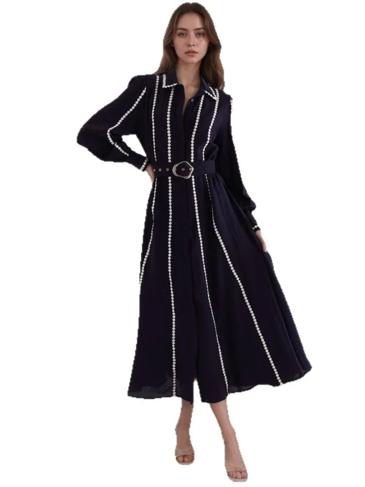 Stripe Muse Ruffle Shirt Dress
