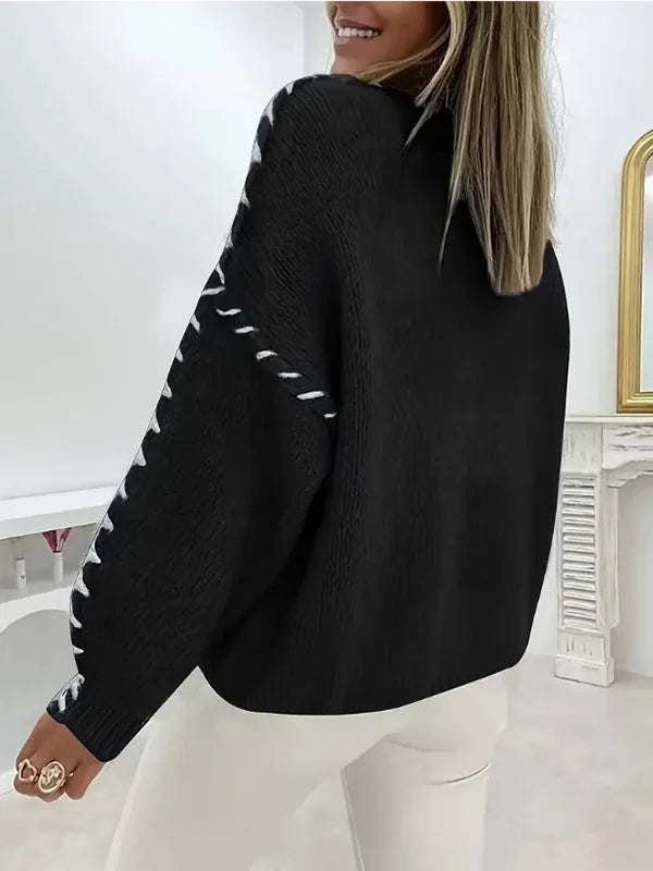 Vintage Elegance Casual Knit Sweater