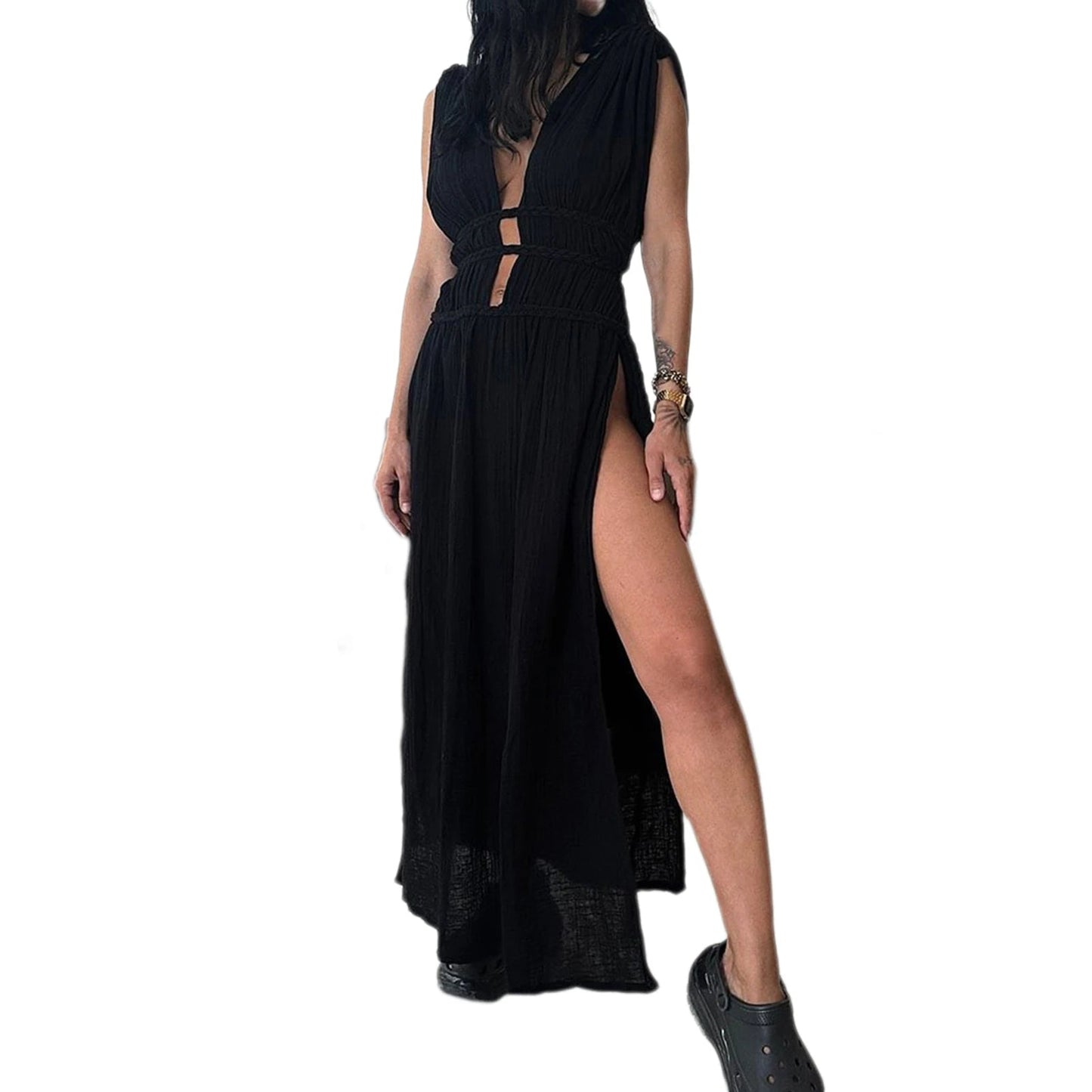 Sunbraid Elegance Off-Shoulder Dress Rich Allure