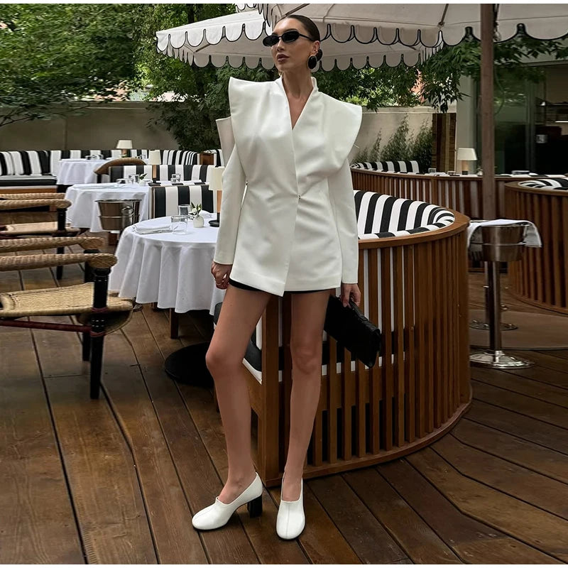 Sleek Poise Off-Shoulder Blazer