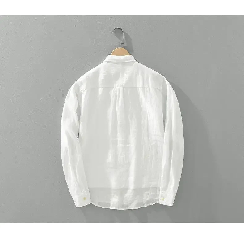 Japanese Retro Linen Pullover Shirt