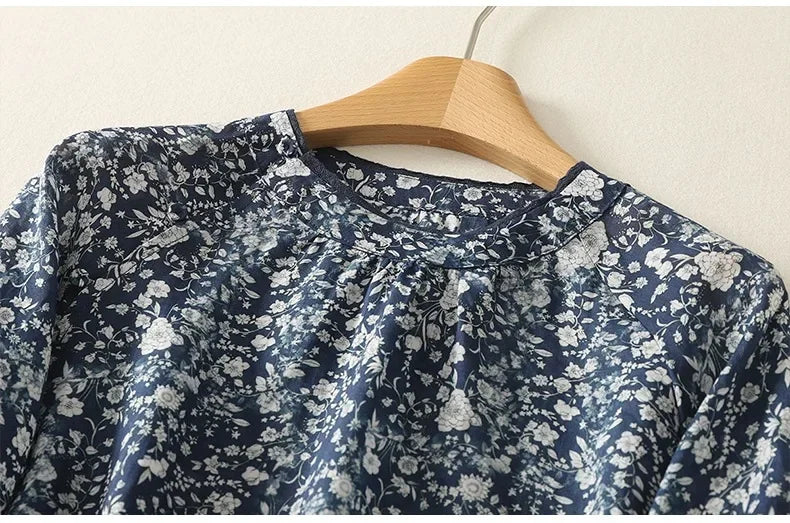 Blue & White Floral Lantern Shirt