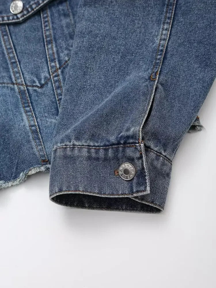 Indigo Drape Plus Denim Jacket Rich Allure