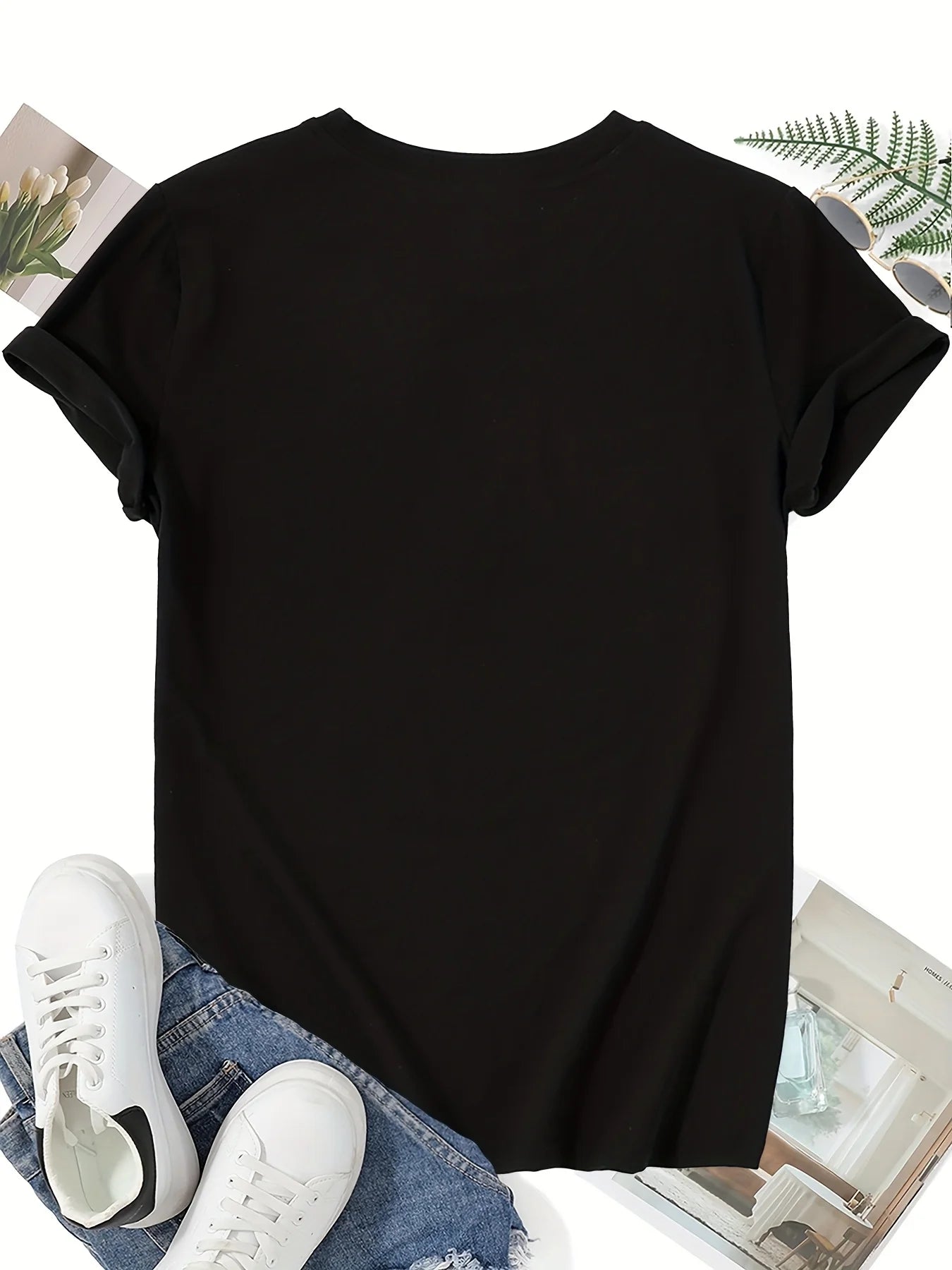 Plus Size Women’s Christmas Tree Print T-Shirt