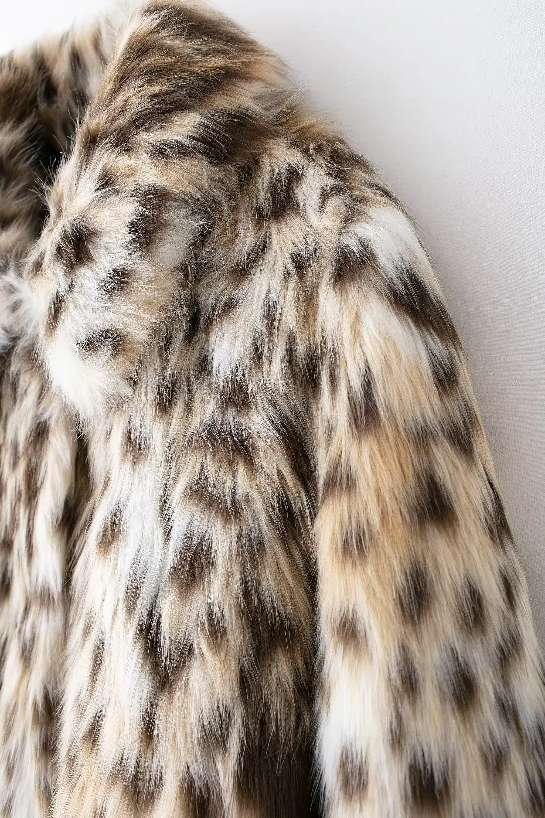 Lapel Luxe Leopard Faux Fur Coat