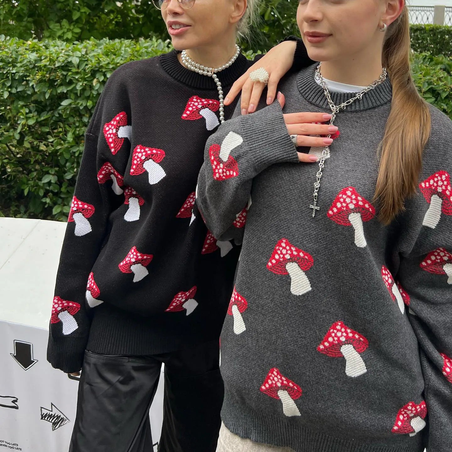 Whimsical Mushroom Knit Sweater
