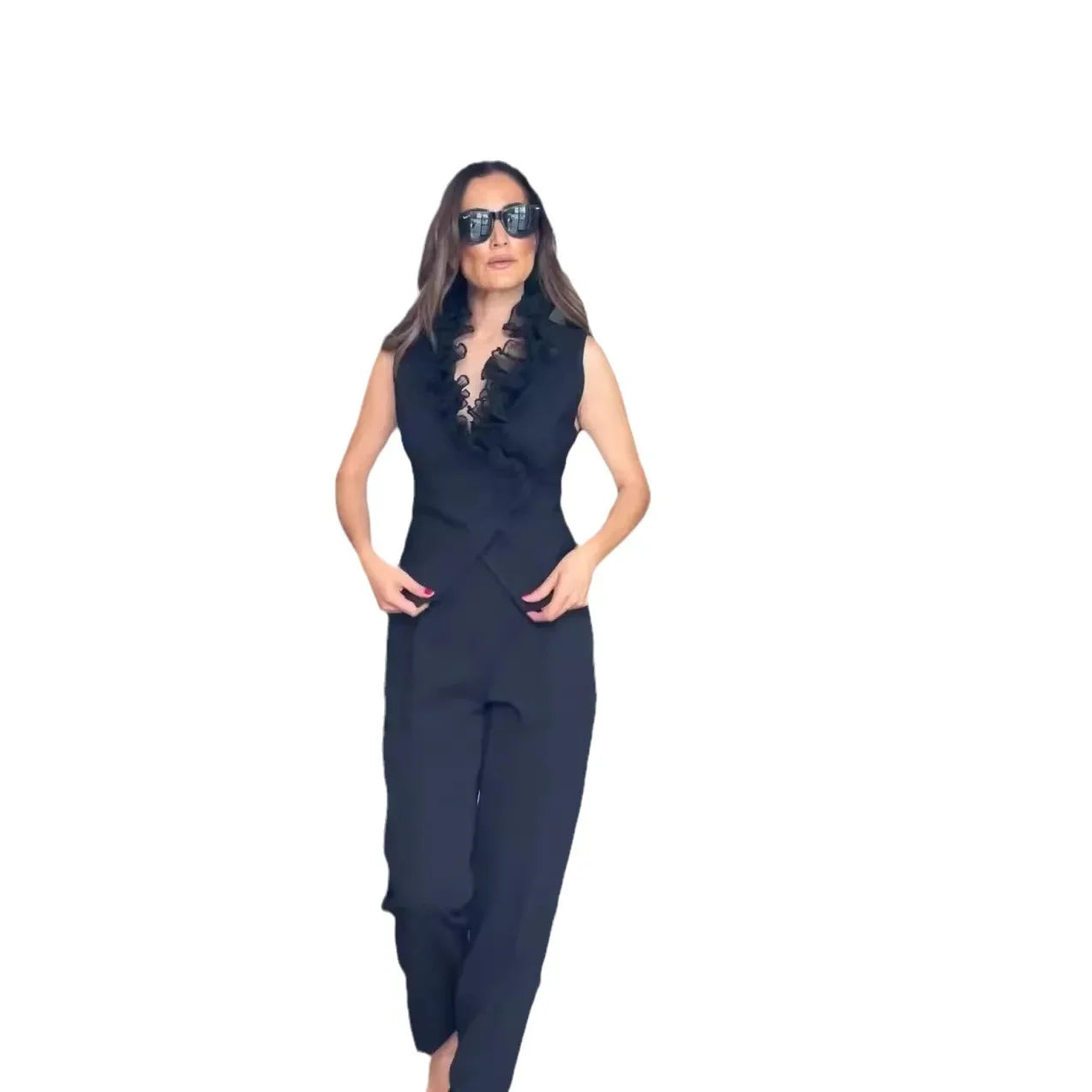 Power Grace Wide-Leg Suit Set