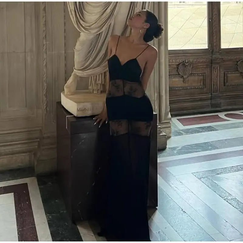 Sexy Lace Backless Maxi Dress