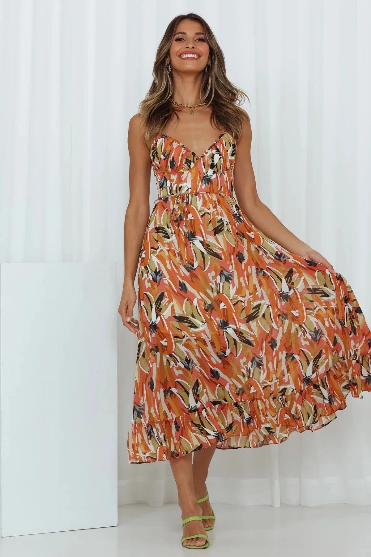Fungus Edge Elegance Maxi Dress Rich Allure