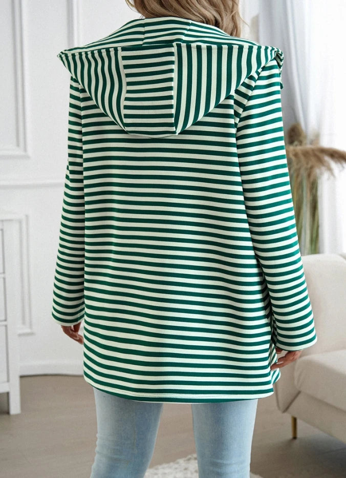 Sweet Aura Striped Hooded Cardigan