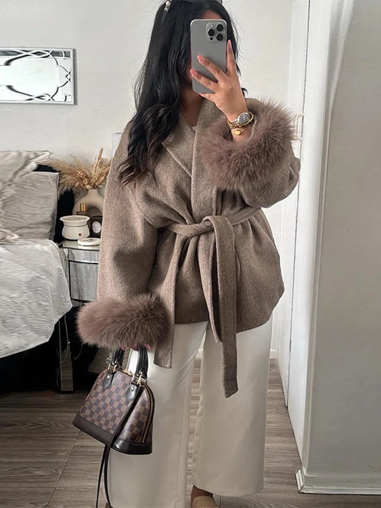 Luxury Woolen Fur Jacket